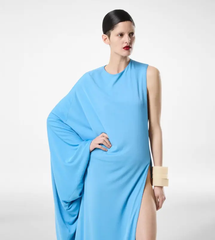 CREPE JERSEY EVENING DRESS POWDER BLUE online